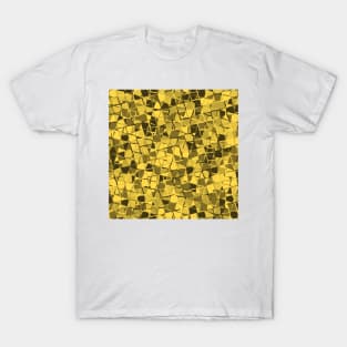 Grid Square Mosaic Pattern (Gold) T-Shirt